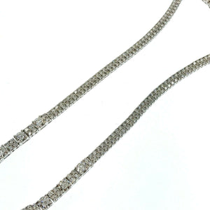Custom Made 24.75 Carats Diamond Gala Dinner Eternity Necklace 18K White Gold