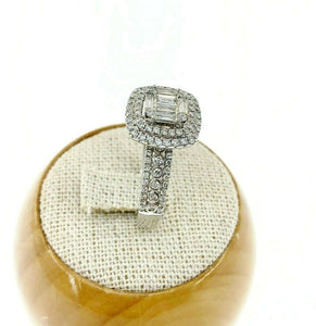 0.85 Carats Diamond Invisible Set Double Cushion Halo Wedding/Anniversary Ring