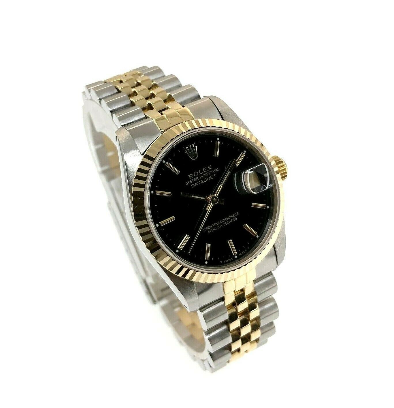 Rolex 31MM Datejust Lady's Watch 18K Yellow Gold Steel Ref 68273 Quick Set