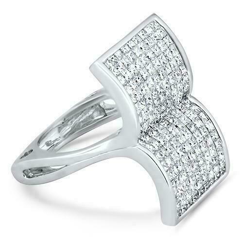 3.50 Carats Princess Cut Invisible Set Diamond Anniversary Ring 1.00 x 0.60 In