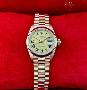 Rolex 26MM Lady President Datejust 18 Karat Yellow Gold Watch Ref # 6917 Papers