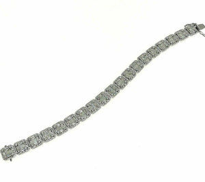 8.49 Carats Round and Baguette G VS Diamond Tennis Bracelet 18K White Gold