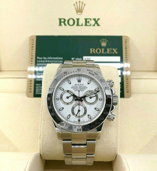 Rolex Cosmograph Daytona 40mm Stainless Steel Watch Ref 