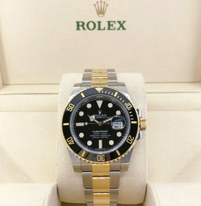 Rolex 40MM Ceramic Two Tone 18K Gold Steel Black Submariner Date Ref 116613LN