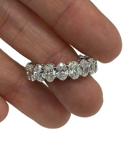 Eternity Oval Diamond Ring 5.63 Carats White Gold 14kt