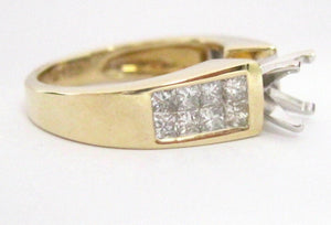 Fine 1.0 TCW 4 Prongs Semi-Mounting Round Brilliant Diamond Bridal Ring 14k Y/G