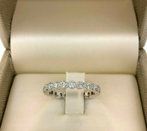 1.14 Carats t.w. Diamond Stack/Eternity Ring 14K White Gold Round Diamonds