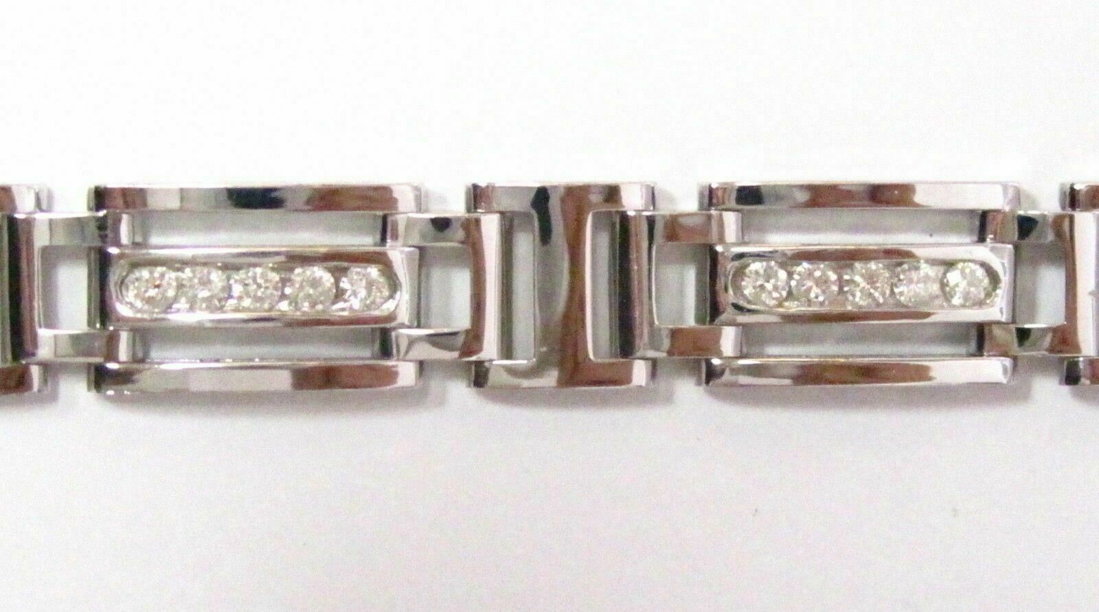 Fine 2.09 TCW Handmade Men's Round Brilliant Diamond Bracelet H VS2 14k