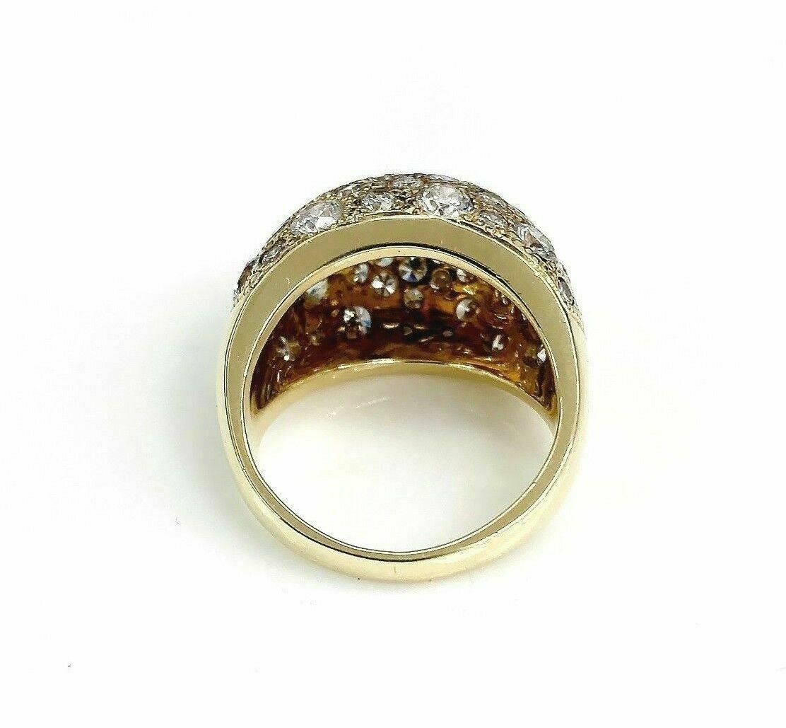 3.35 Carats t.w. Pave Dome Celebration Ring 18K Yellow Gold 17.3 Grams F-G VS