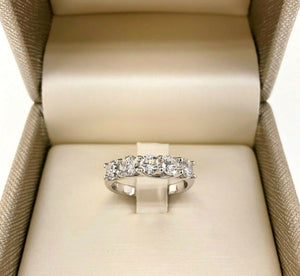 1.35 Carats t.w. Trellis Round Diamond Wedding Band /Anniversary Ring 14K Gold