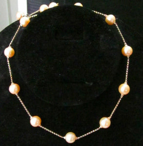 20 Inch Gold Freshwater Pearl String Necklace 10mm 14k Rose Gold