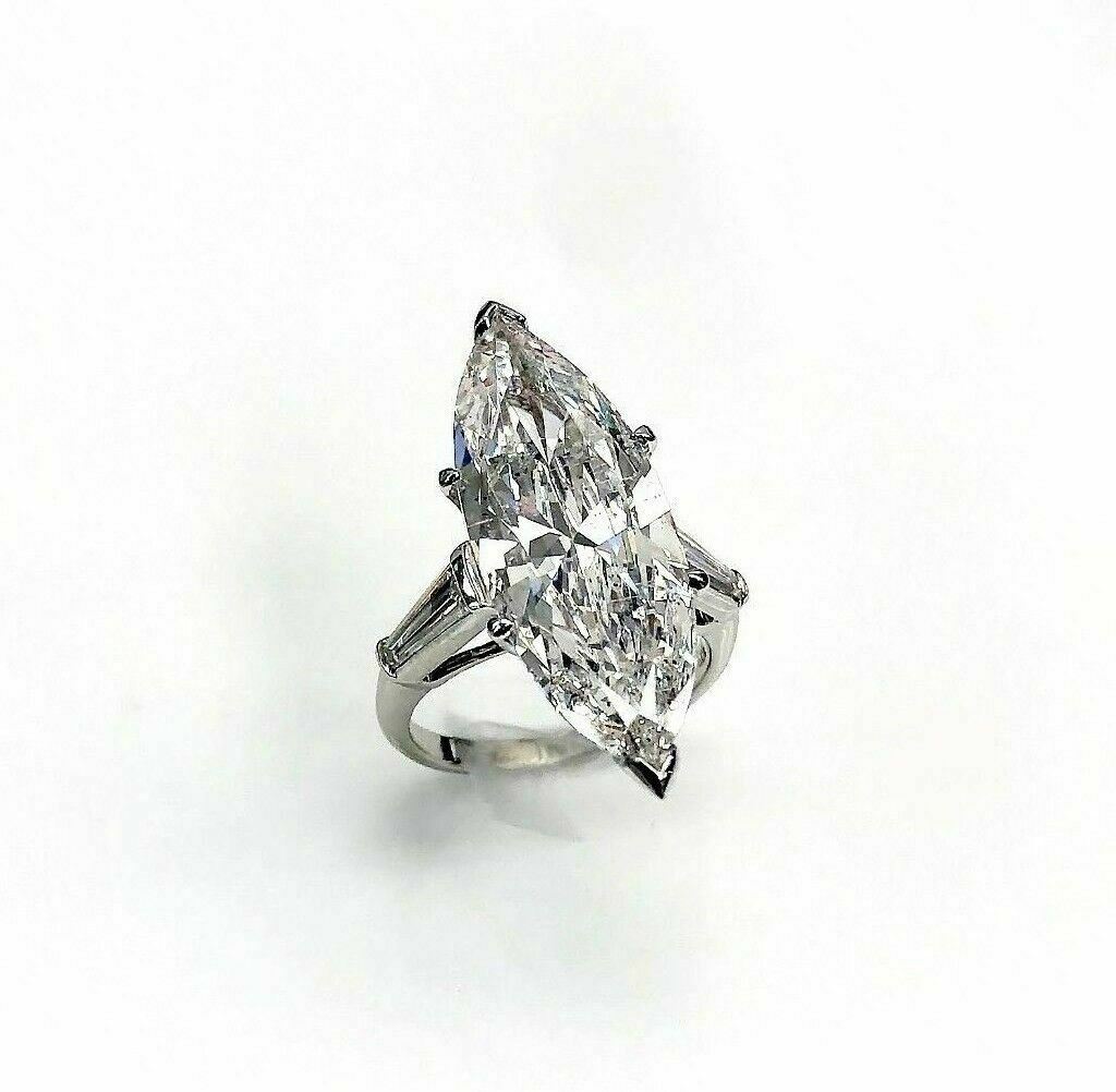 Out of this World 7.22ct AGS Certified F/SI2 Marquise Diamond Platinum Ring