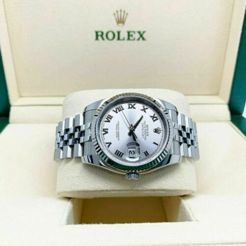 Rolex 36MM Datejust Watch 18K Gold/Stainless Ref # 116234 Factory Silver Dial