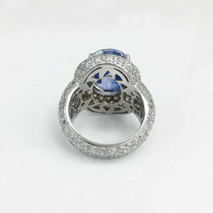 Custom Made 16.18 Carats t.w. GIA Ceylon Sapphire and Diamond Celebration Ring