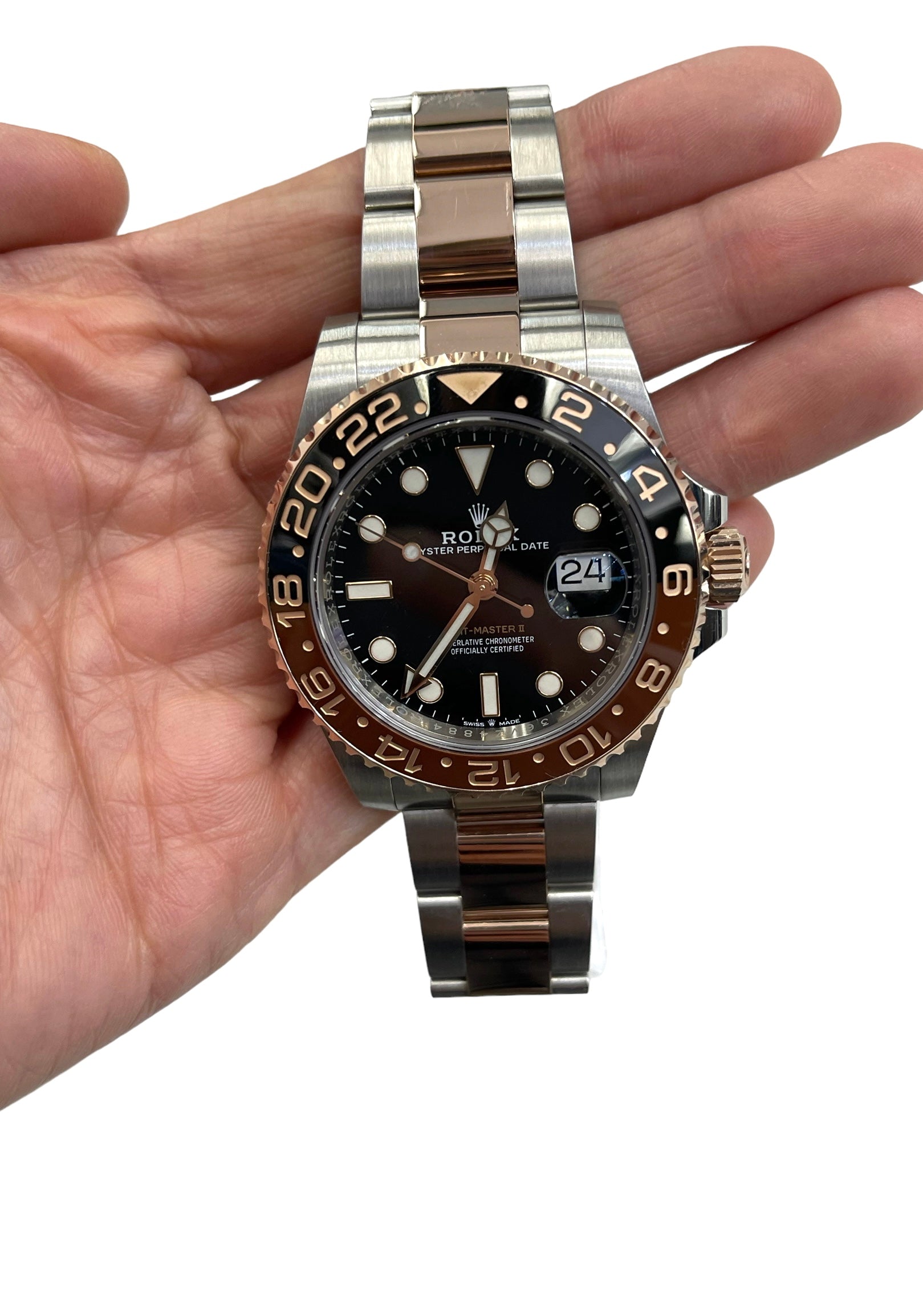 Rolex Root Beer GMT II Rose Gold Stainless Steel 126711CHNR