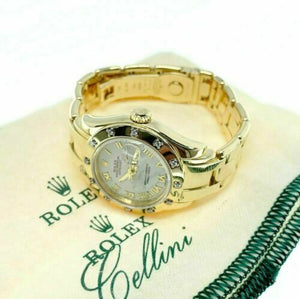 Rolex 29MM Pearlmaster 18k Yellow Gold Ladies Watch 80318 D Factory Diamond