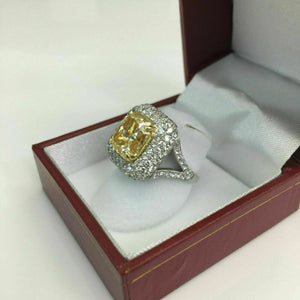 5.93 Carats t.w. Custom Made Diamond Ring 4.78 Carats Fancy Yellow GIA Cert