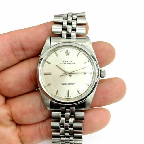 Rolex 36MM Oyster Perpetual Watch Stainless Steel Ref # 1018 Factory Dial 1960