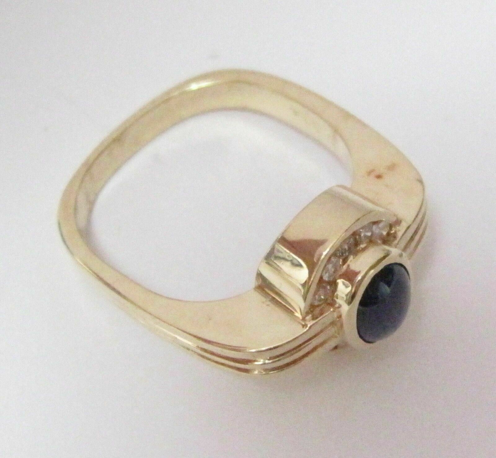 Fine Natural Oval Cut Blue Sapphire Diamond Ring Size 6 14kt WG