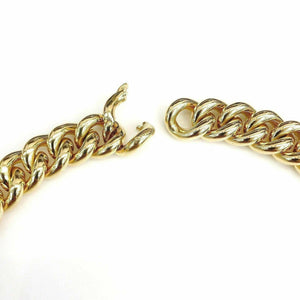 Clioro Solid 18 Karat Yellow Gold Link Necklace 18 Inch 3.64 Ounces 0.50 In Wide