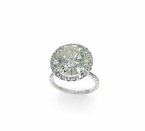 $31,805 Retail 6.15 Carats EGLUSA Round Brilliant Diamond Halo Engagement Ring