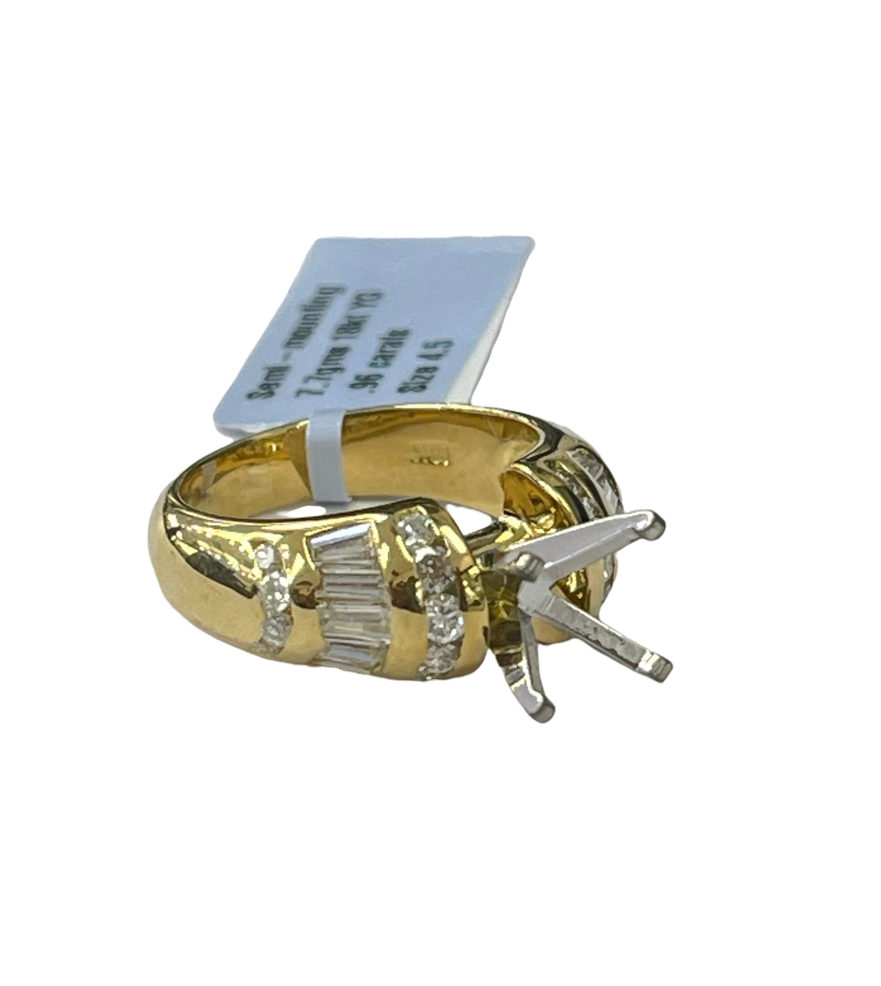 4 Prong Semi-Mounting Diamond Ring 18kt Yellow Gold