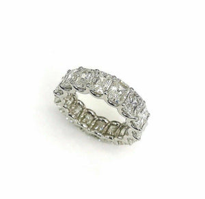 8.22 Carats Radiant Cut Diamond U Prong Eternity Band Ring Platinum F - G VS