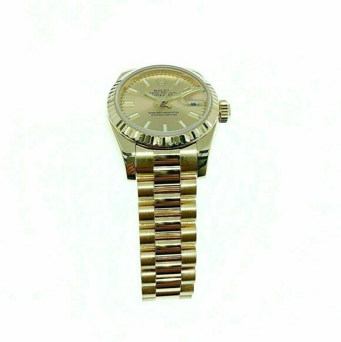 Rolex 26MM Lady President 18 Karat Yellow Gold Watch Ref # 179178 F Serial