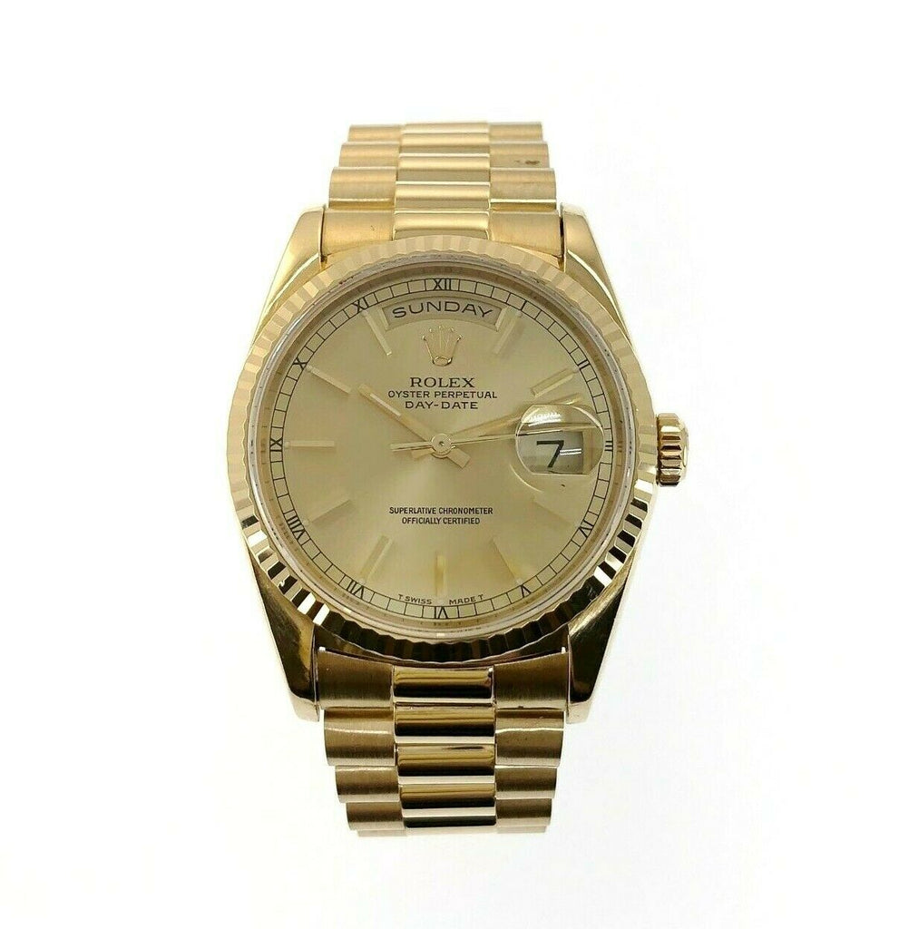 Rolex Day Date President 18K Yellow Gold 36mm Watch 18238 Factory Dial ...