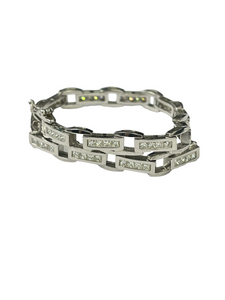 2.68 Carats Princess Cut Diamond Bracelet White Gold 14kt