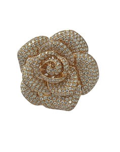 Micro Pave Flower Cluster Diamond Ring Rose Gold 18kt