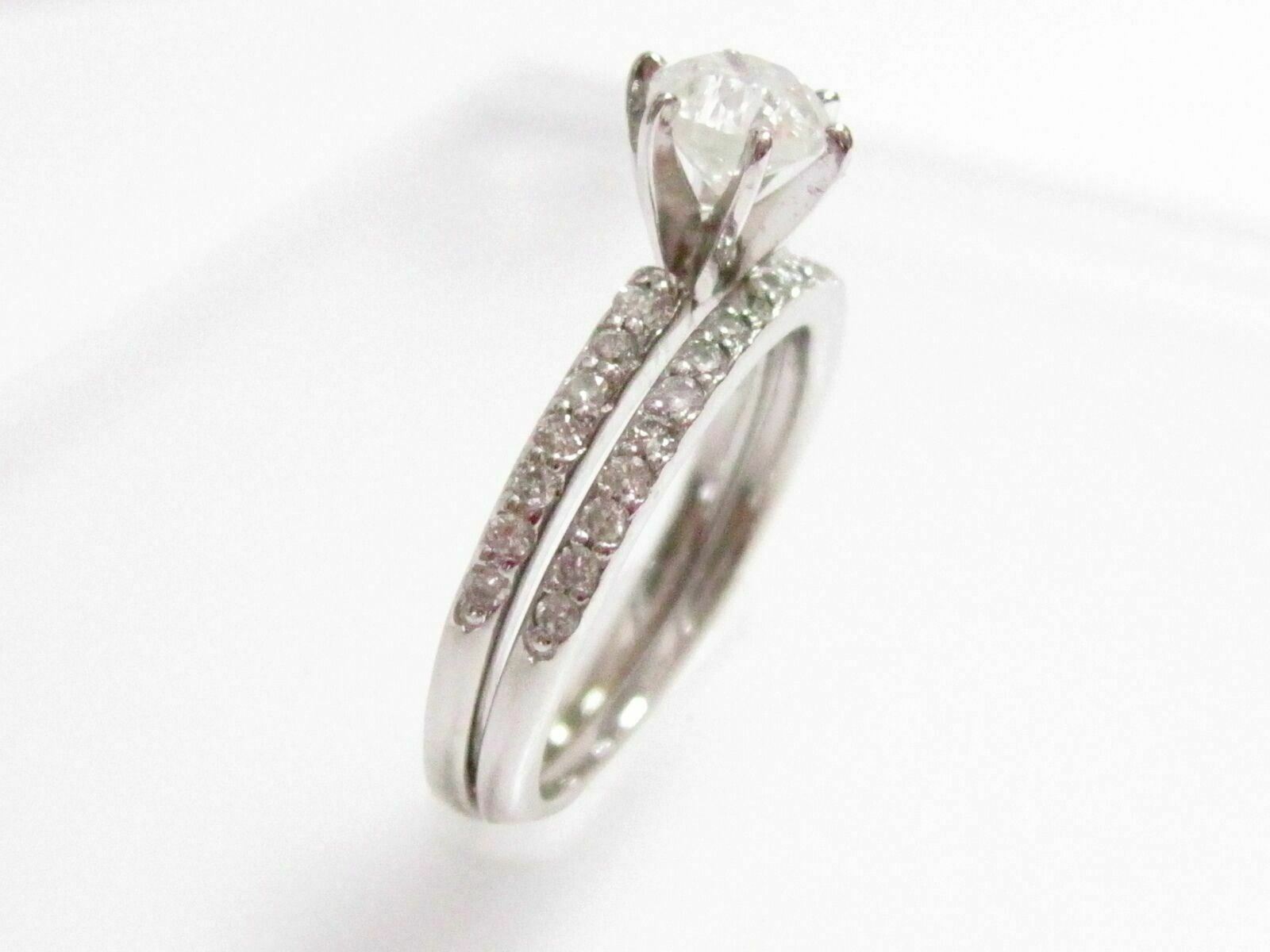 1.15 TCW Round Diamond Solitaire Wedding Ring Size 7 G I1 Set 14k White Gold
