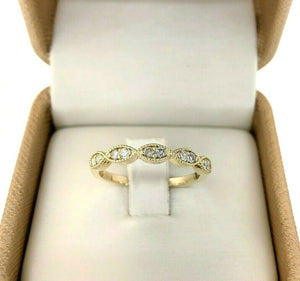 0.22 Carats t.w. Diamond Stack Ring/Wedding Band 14K Yellow Gold Round Diamonds