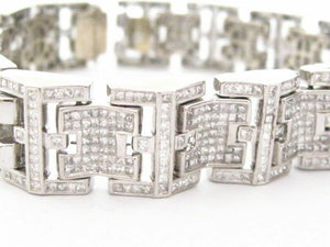 Huge & Heavy 22 Carat Princess Cut Diamonds Men's Bracelet G SI-1 14k White Gold