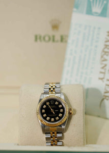 Rolex 26MM Lady Datejust 18 Karat Yellow Gold Steel Watch Ref # 67193
