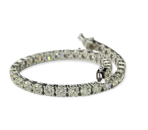 Round Brilliants Tennis Diamond Bracelet 12.60 Carats White Gold 14kt