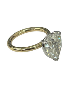 Pear Brilliant Solitaire Diamond Ring EGL Certified 3.67 Carats H-SI1