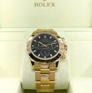 Rolex Cosmograph Daytona 40mm 18K Yellow Gold Watch Ref 116528 Y Serial 2002