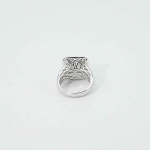 Diamond Wedding Anniversary Ring 2.51 Carats Large Invisible Set Halo Center 18K