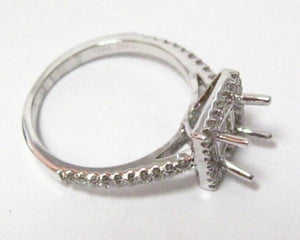 .35 TCW 4 Prong Semi-Mounting Engagement Ring for Princess Cut Diamond 18k Gold