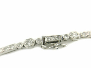 2.30 tcw Diamond Bracelet Vintage Setting Round Cut in 14K White Gold