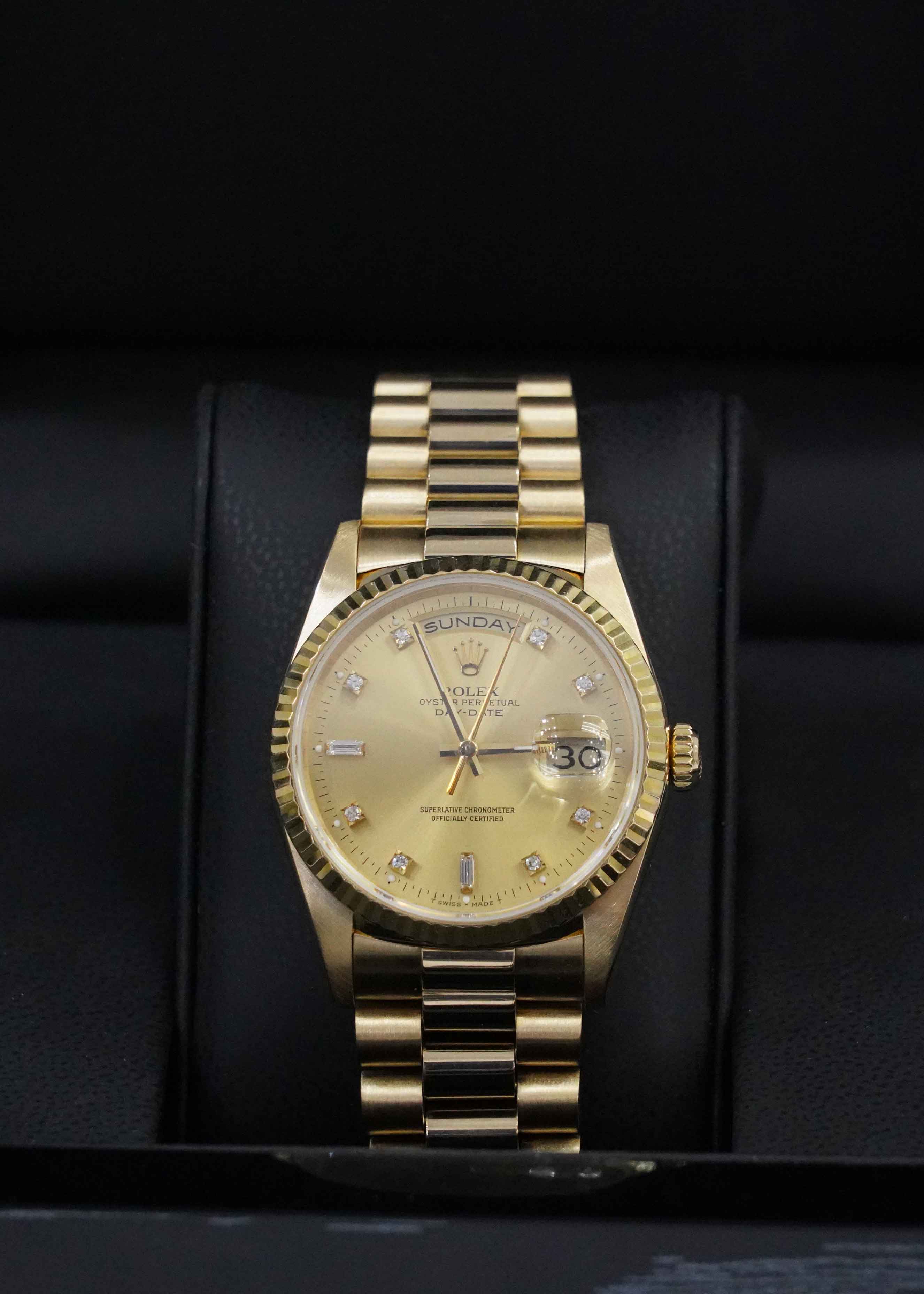 Rolex DayDate President with Factory Diamond Dial 36mm 18238