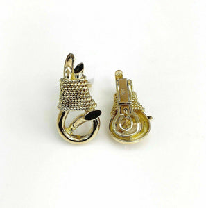 Solid 18 Karat Yellow Gold Knot Earrings with French Clips 1.10 x 0.50 In 15.8GR