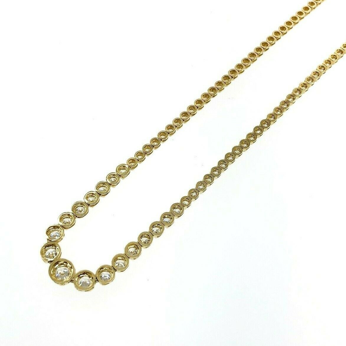 Fine Jewelry 6.20 Carats Round Diamond Riviera Tennis Eternity Necklace 14K Gold