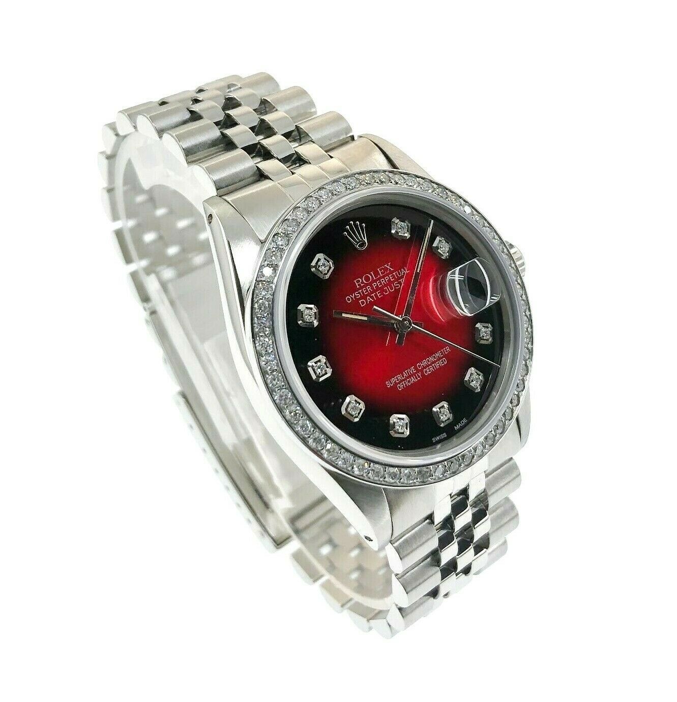 Rolex men's datejust diamond watch circa 1980s Clearance