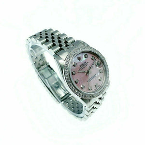 Rolex Lady 31MM Datejust Watch Stainless Steel Ref 68240 Diamond Dial and Bezel