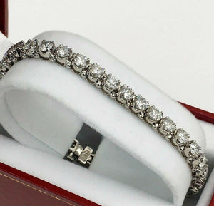 9.55cts Diamond Tennis Bracelet 14K Gold 36 Diamonds H-I SI 7 inches long