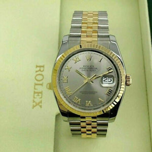 Rolex 36MM Datejust Watch 18K Yellow Gold Steel Ref 116233 Z Serial Box Papers