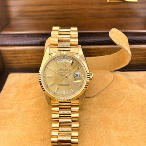 Rolex Day Date President 18K Yellow Gold 36mm Watch 18238 Factory Dial BoxPapers