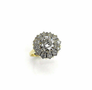$27,000 Retail 2.37 Carats Diamond Wedding Ring 1.57 Carats EGLUSA GH VS1 Center